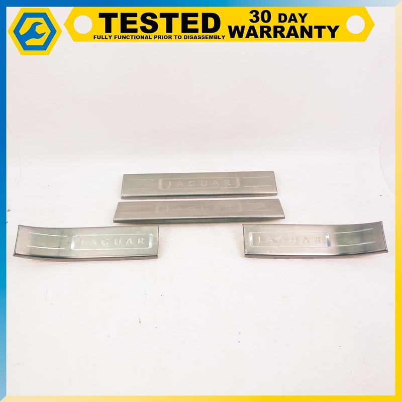 10-19 JAGUAR XJ FRONT REAR LEFT RIGHT SIDE DOOR TREAD SCUFF PLATE SET OF 4 OEM