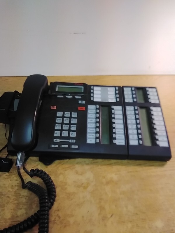 Avaya T7316E ANT8B27JA Charcoal Business Telephone W/ T24 Key Indicator Module &