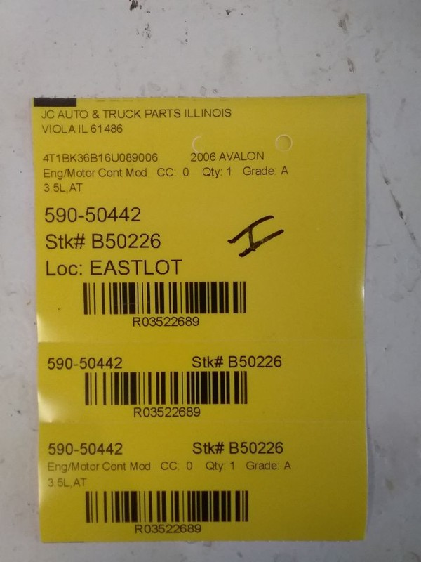 Engine ECM Electronic Control Module Right Hand Dash Fits 06 AVALON 3522689