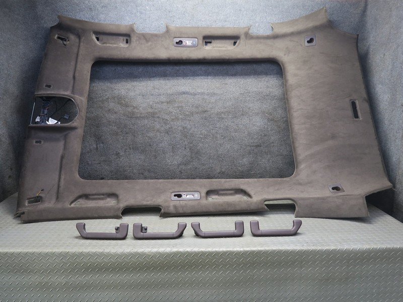 11-18 PORSCHE CAYENNE 958 OVERHEAD PANORAMIC ROOF HEADLINER PANEL W/ HANDLES SET