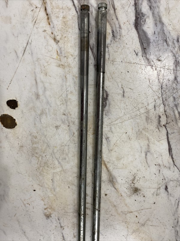 (2) 1974 1975 VintageSnowmobile John Deere Rear suspension pivot Shafts Good
