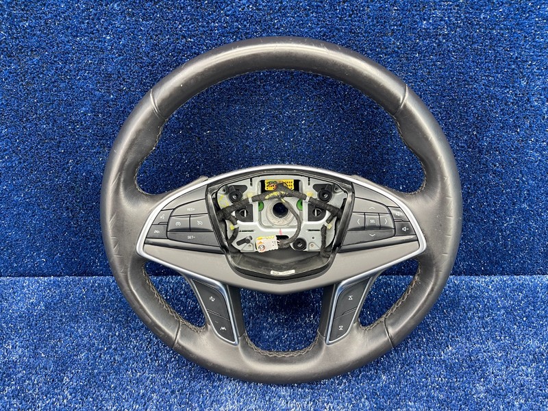 2016-2020 CADILLAC CT6 STEERING WHEEL W/ SHIFT PADDLES LEATHER BLACK OEM