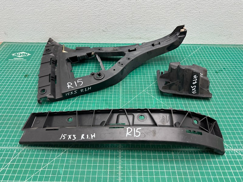 10-19 JAGUAR XJ XJR REAR LEFT DRIVER SIDE BUMPER MOUNT BRACKET SET OEM