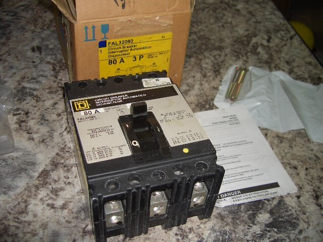 Square D fal32080 circuit breaker 240v 3 pole 80amp used #3