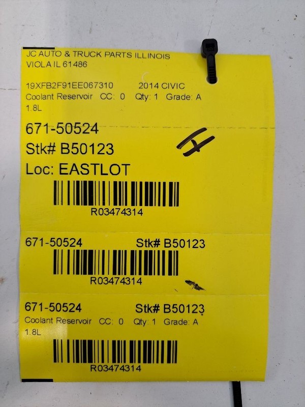 Coolant Reservoir Fits 12-15 CIVIC 3474314