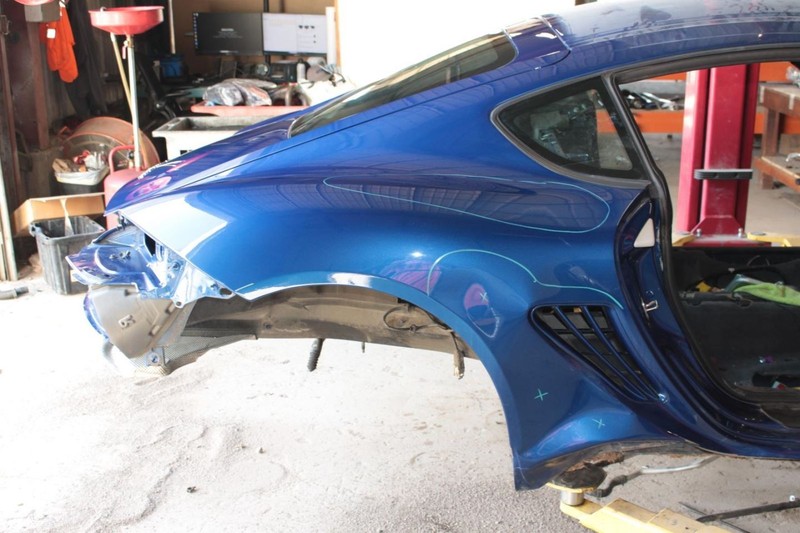 09-12 Porsche CAYMAN 2.7L Blue Passenger Right Rear Quarter Panel Assembly