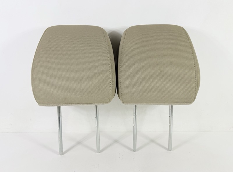 2004-2008 Ford F-150 Front Seat Headrests Pair Set Tan Beige Cloth OEM
