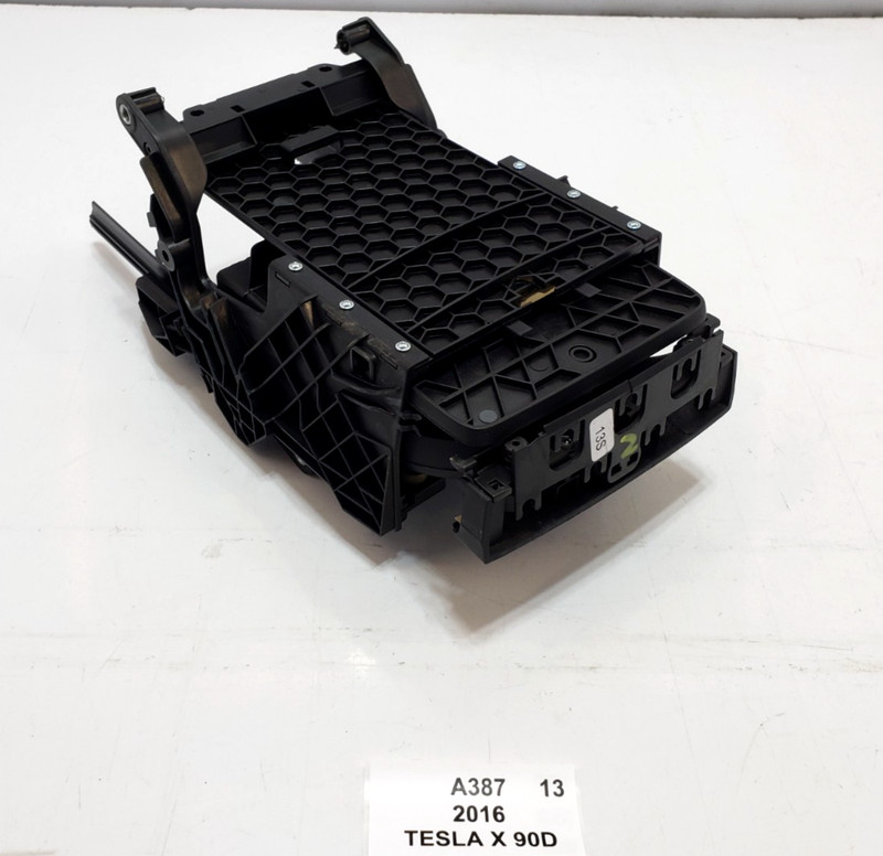 ✅ 2016-2020 OEM Tesla Model X Center Console Second Row Dual Cup Holder Black