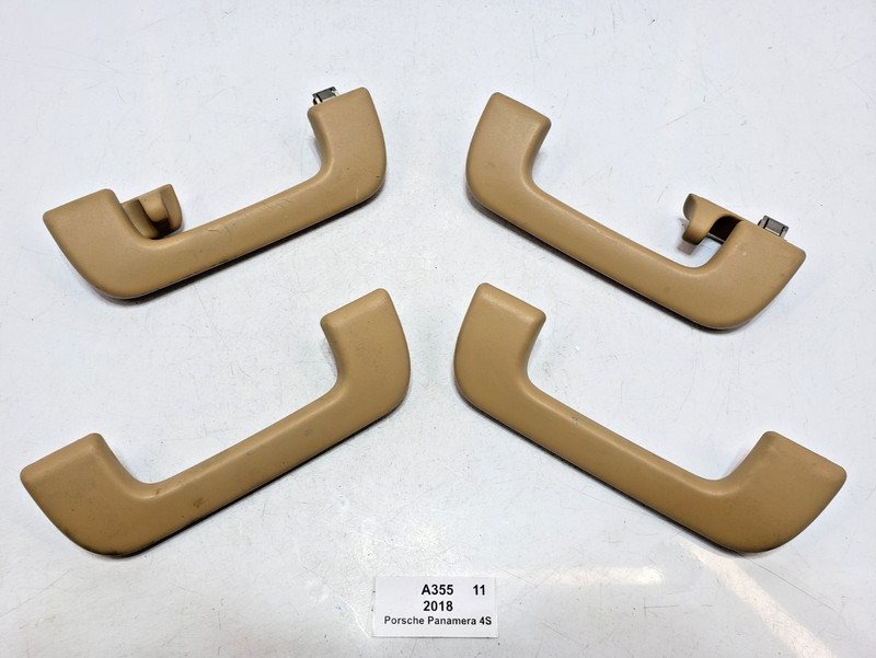 ✅ 17-23 OEM Porsche Panamera 4S 971 Front Rear Interior Grab Handle Beige SET