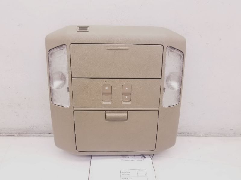 07-13 TOYOTA TUNDRA CREW CAB BEIGE FRONT OVERHEAD ROOF CONSOLE ASSEMBLY