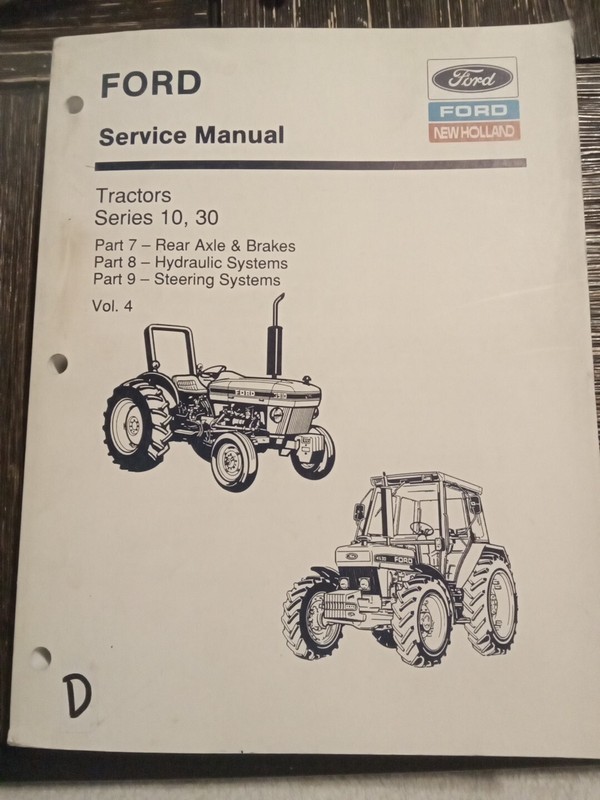 Ford New Holland Service Manual Tractors Series 10, 30 Part 7 Part 8 Part9 Vol.4