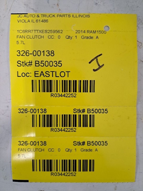 Fan Clutch Classic Style 5 Lug Wheel 5.7L Fits 09-23 DODGE 1500 PICKUP 3442252