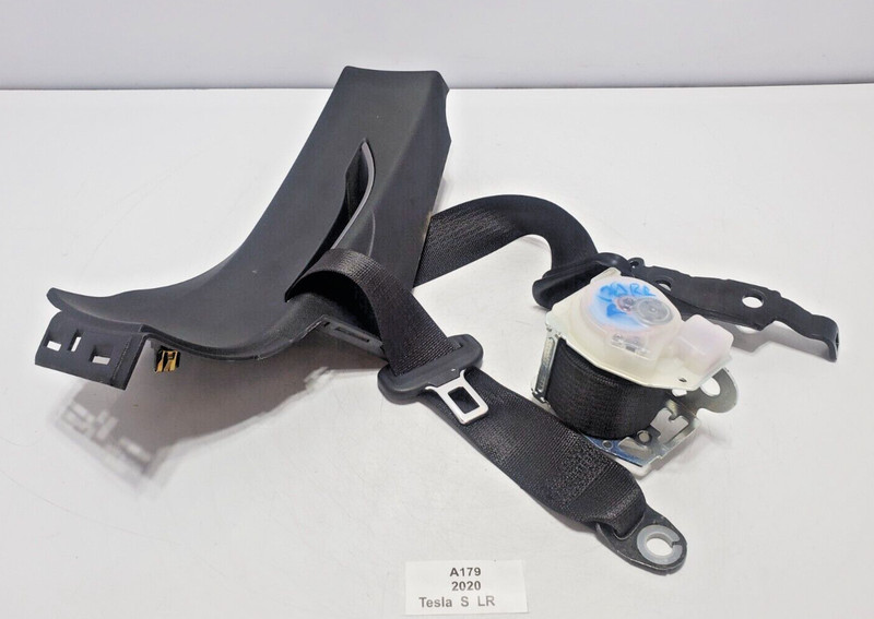 ✅ 16-20 OEM Tesla Model S Rear Right Passenger Side 2nd Row Seat Belt W/ Trim