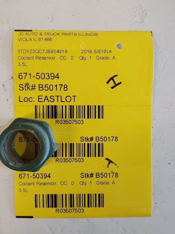 Coolant Reservoir Fits 11-20 SIENNA 3507503
