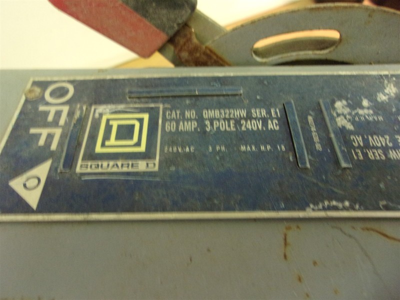 Square D QMB322HW Ser E1 Fusible Panelboard Switch 60A 3P 240VAC *FREE SHIPPING*