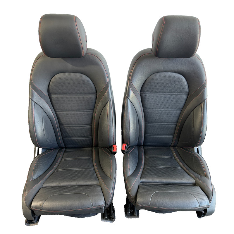 📌 2015-21 MERCEDES W205 C450 AMG LEFT & RIGHT FRONT SEATS ASSEMBLY LEATHER OEM