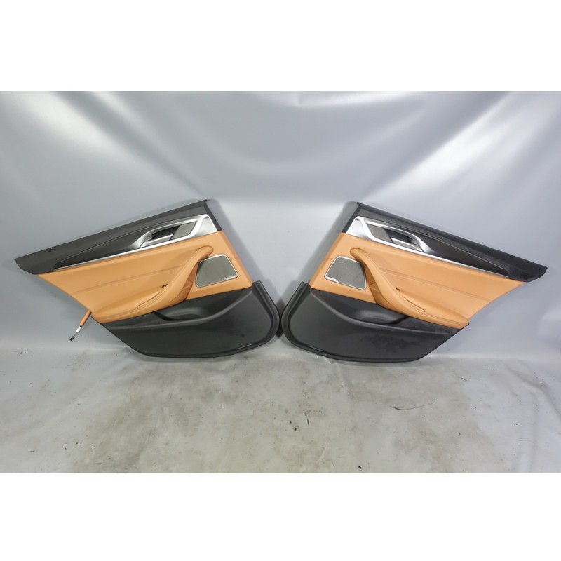 2021-2023 BMW G30 5-Series LCI Sedan Rear Int Door Panels Cards Cognac Brown OEM