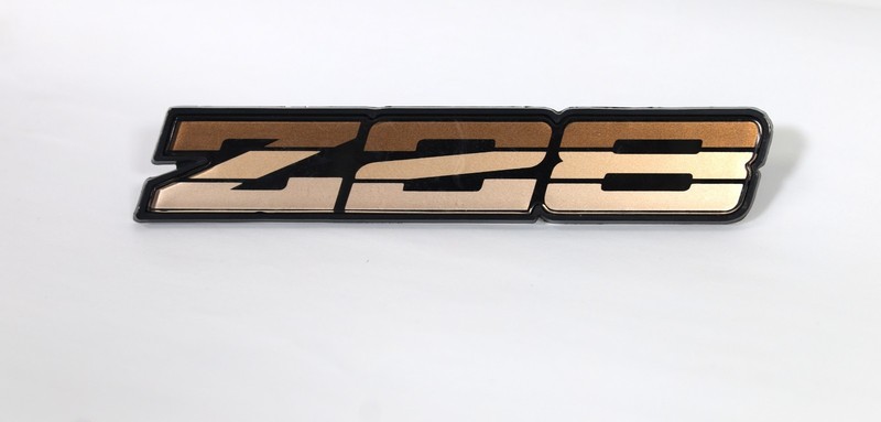 1985-1987 Camaro Z28 Tri-Color Gold Rocker Panel Emblem, One Only
