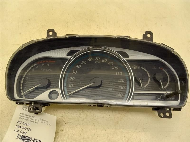 09-10 TOYOTA VENZA 2.7L 4CYL SPEEDOMETER CLUSTER ASSEMBLY