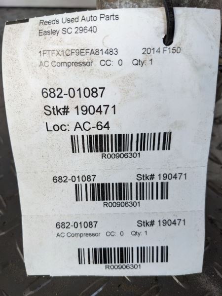 AC Compressor Fits 14 FORD F150 PICKUP 906301
