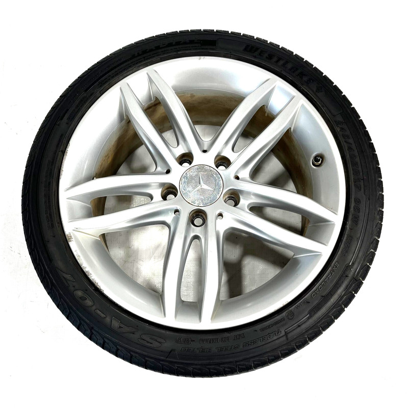 2012-14 MERCEDES C250 C300 C350 FRONT SILVER ALLOY WHEEL RIM 17X7.5 10 SPOKE OEM