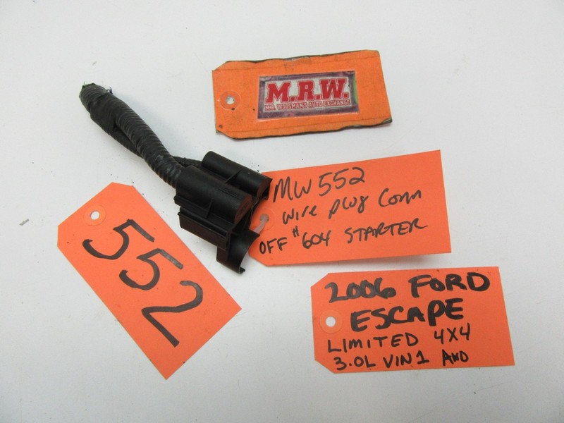 ESCAPE MARINER TRIBUTE WIRE PLUG CONNECTOR OFF STARTER MOTOR SOLENOID 3.0L