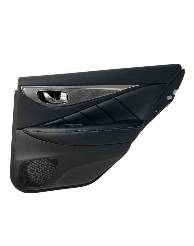 14 20 INFINITI Q50 REAR PASSENGER SIDE DOOR TRIM PANEL BLACK ASSY OEM 829004GA0A