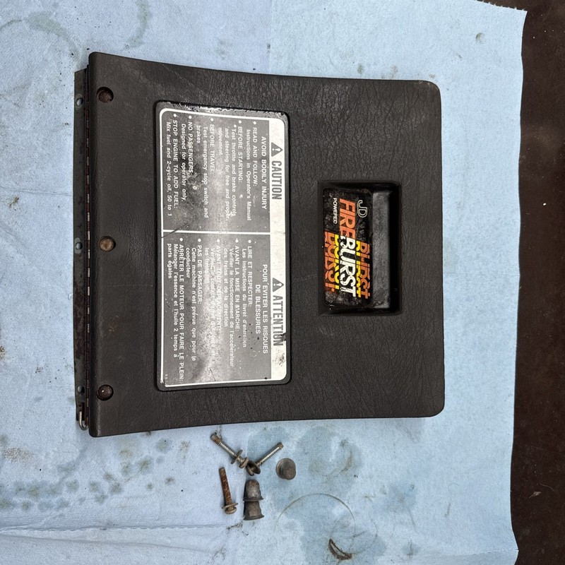1980’s Vintage Snowmobile John Deere SportfireToolbox Storage Compartment Lid