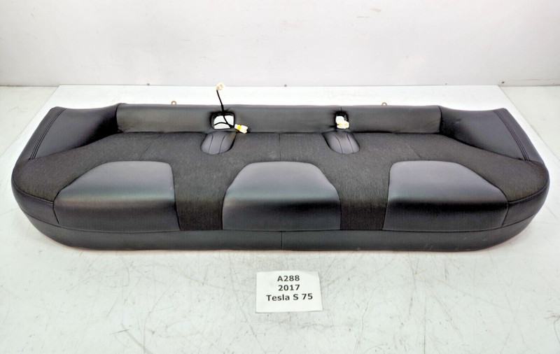 ✅ 16-20 OEM Tesla Model S Rear Seat 2nd Row Lower Cushion Bottom Leather Black