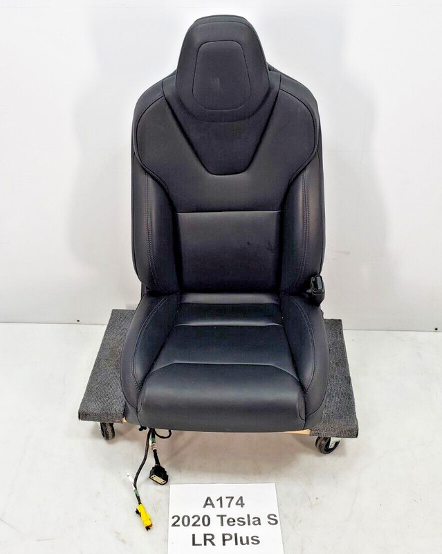✅ 16-20 OEM Tesla Model S Front Right Passenger Side Seat Leather Black Assy 23k