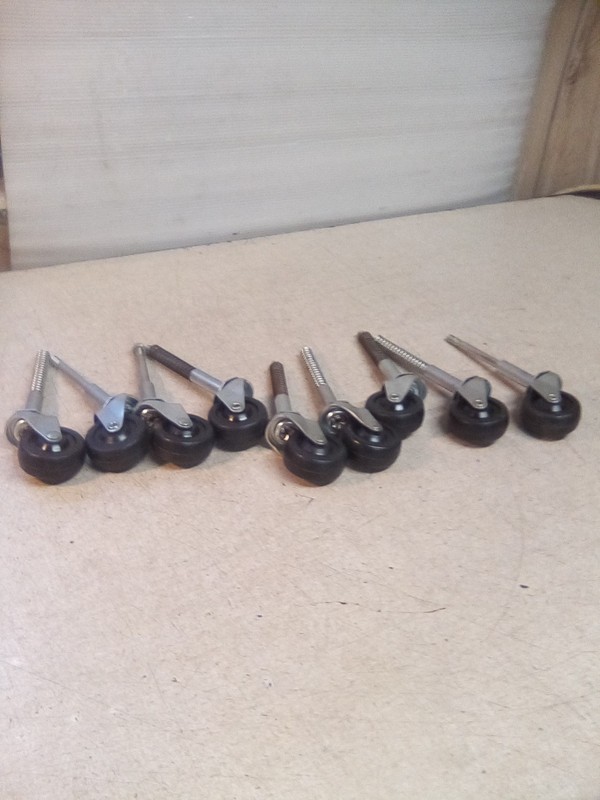 Lot Of 9 Swivel Caster Wheels 5"L Stem 1-15/16" Wheel