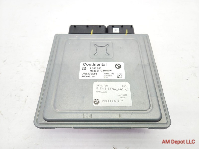 2009 BMW 135i 335i E90 E82 E88 N54 ECU DME Engine Module MSD81 Index 03 7586933