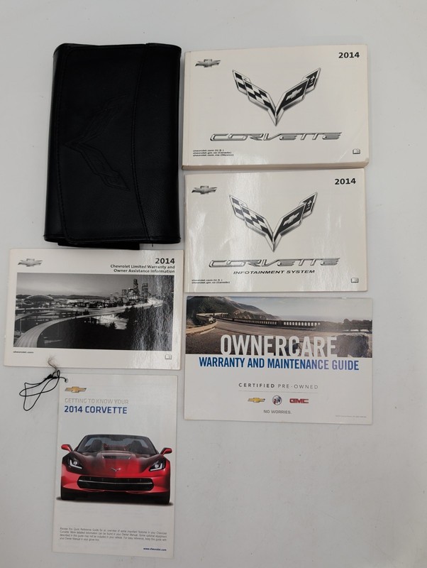 2014 CHEVY CORVETTE Z51 C7 OEM OWNERS MANUAL BOOK SET W/ LEATHER CASE