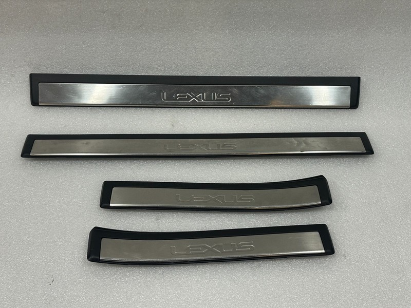 2013-2018 LEXUS ES350 ES300H FRONT REAR LEFT RIGHT DOOR SILL SCUFF PLATE SET OEM