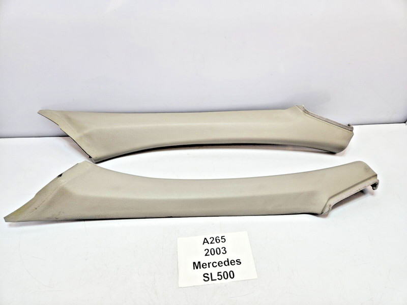 ✅ 03-06 OEM Mercedes R230 SL500 Front Left Right Side A Pillar Trim Cover Gray