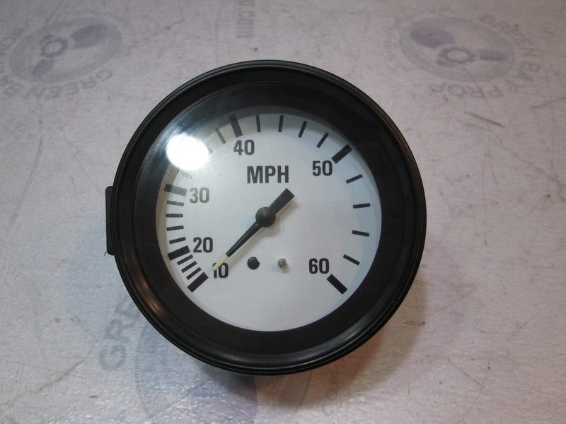 940551 Marine Speedometer 10-60MPH 3 1/4" Pitot Gauge White Face & Black Bezel