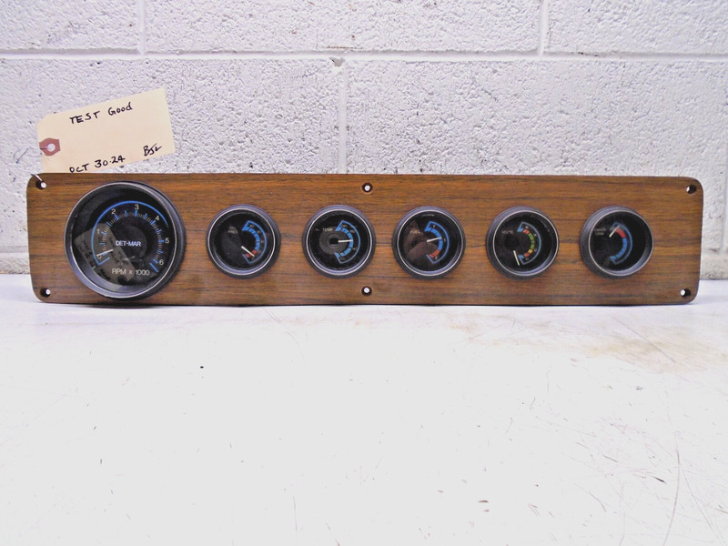 CD1 Det-Mar Marine Gauge Cluster Panel Fuel RPM Oil Temp Fuel Volt Trim