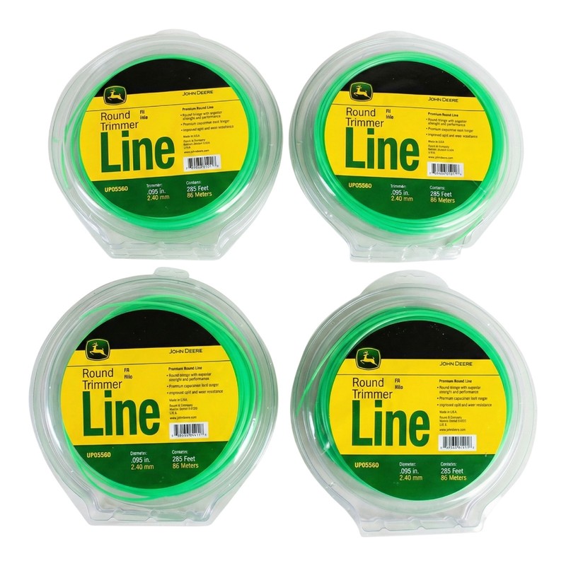 4 PACK John Deere .095 inch Heavy-Duty Trimmer Line UP05560 Weed Eater String