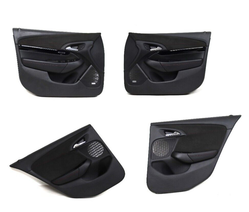 2014-2017 Chevy SS Sedan Full Door Panel Set Suede Fabric W/Red Stitching OEM