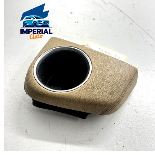 2010 - 2016 PORSCHE PANAMERA - FRONT CENTER CONSOLE CUP HOLDER LEATHER BEIGE OEM