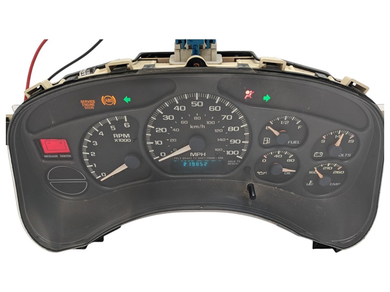99 00 01 02 Chevrolet Silverado Tahoe Center Speedometer Gauge Cluster 15055362