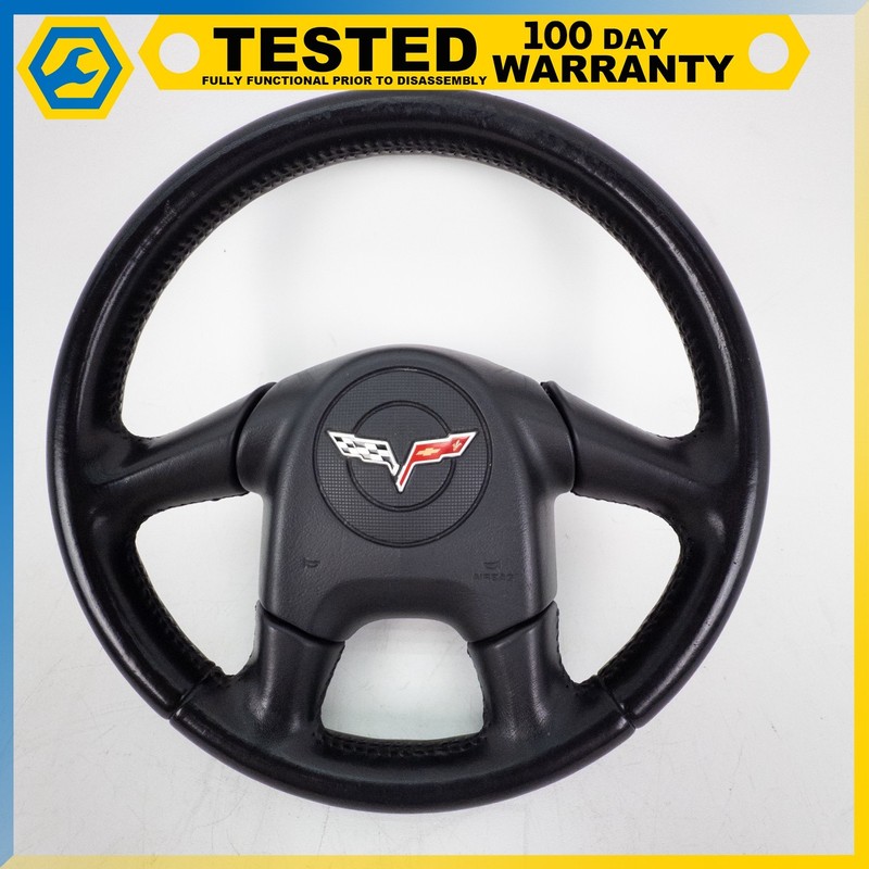 2005 CHEVROLET CORVETTE C6 FRONT LEFT STEERING WHEEL ASSEMBLY BLACK OEM