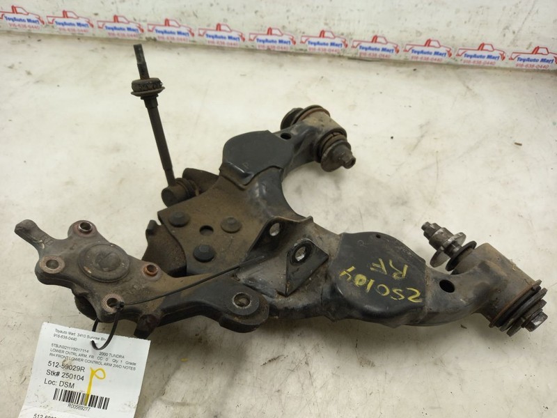 00 01 02 03 TOYOTA TUNDRA FRONT PASSENGER RIGHT LOWER CONTROL ARM