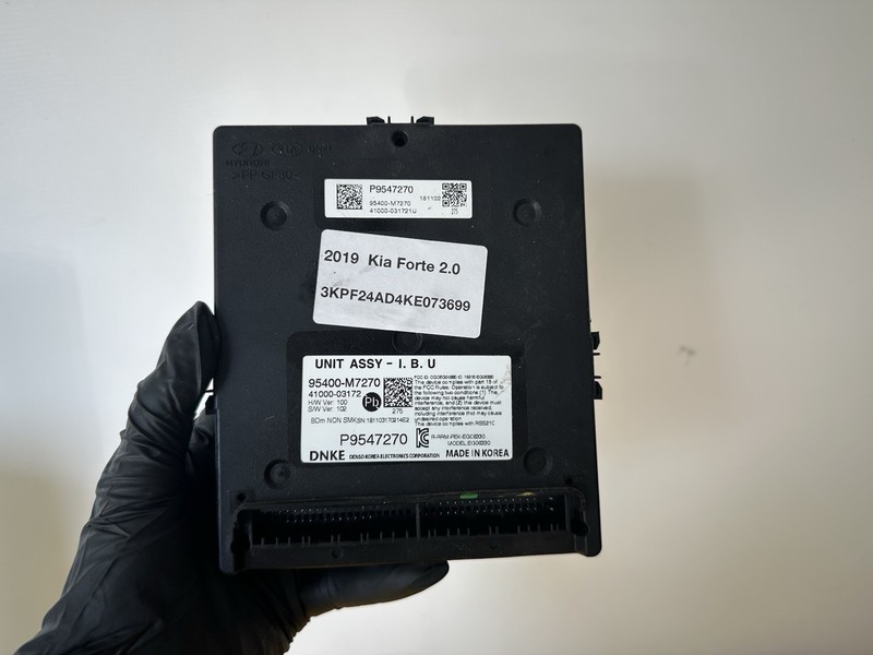 2019 KIA FORTE BODY COMPUTER CONTROL MODULE BCM BCU 95400-M7270 OEM