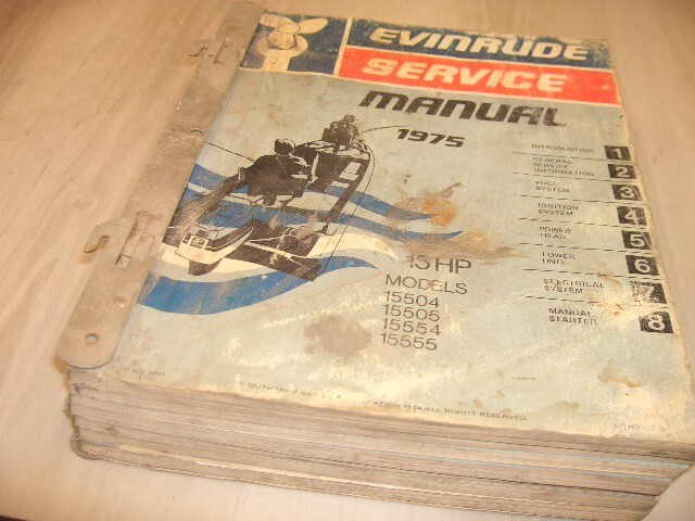 1975 Evinrude service manual lot boat motorbinder 15hp-85hp