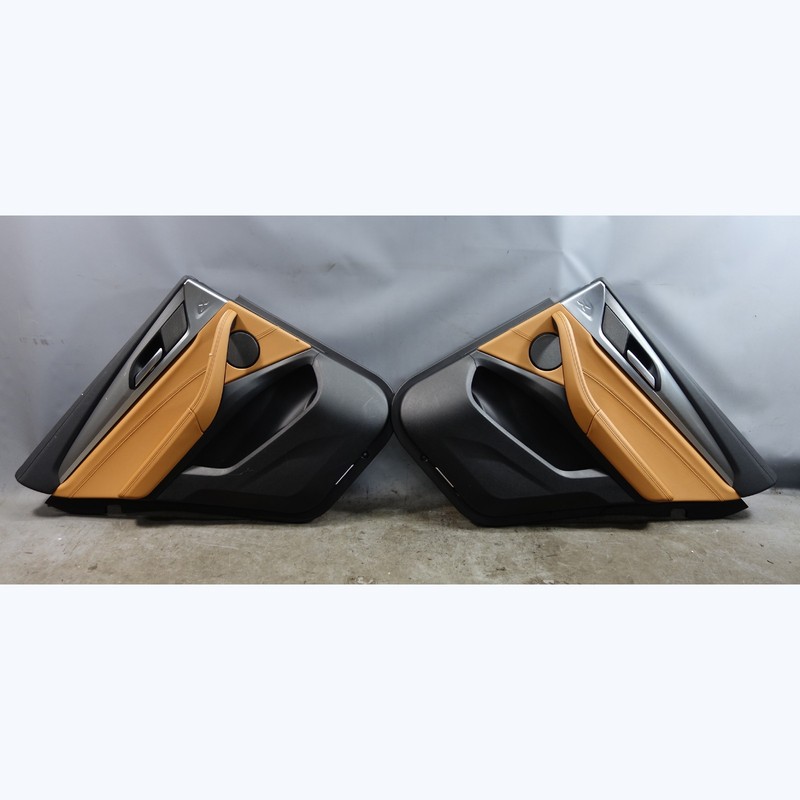 2018-2023 BMW G01 X3 Factory Rear Interior Door Panel Pair Cognac Brown OEM