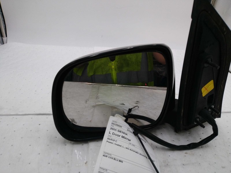 2006 Toyota Sienna Left Blue Door Mirror Assembly - Used, 110k Miles