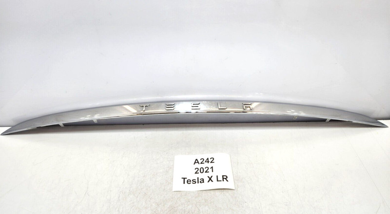 ✅ 16-21 OEM Tesla Model X Rear Trunk Lid Lift Gate Applique Chrome Molding Trim