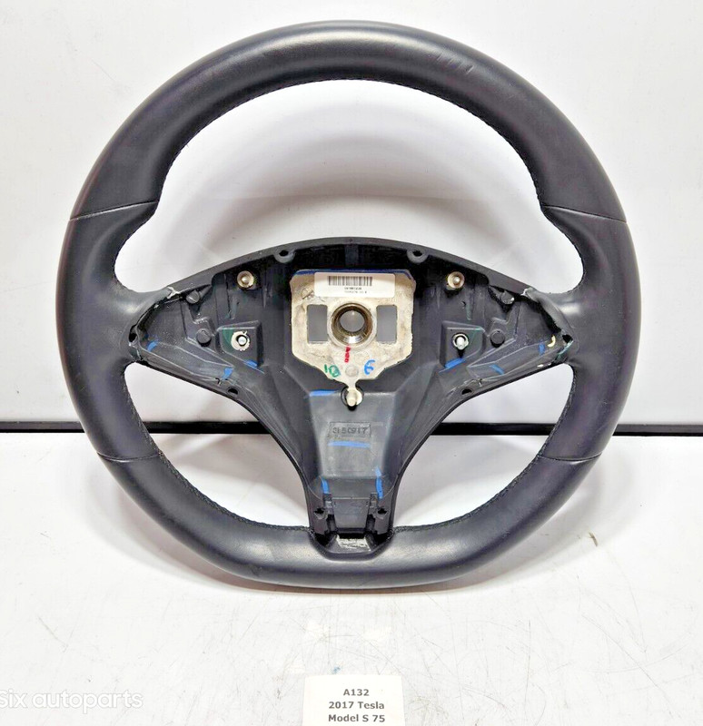 ✅ 12-20 OEM Tesla Model S X Driver Steering Wheel Leather Black Assembly