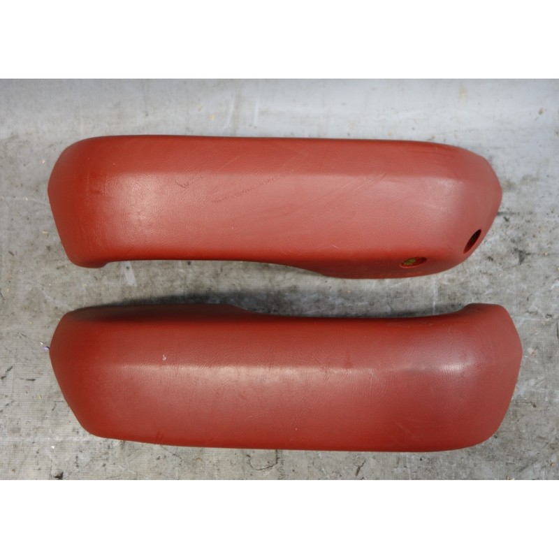 83-84 BMW E28 5-Series Rear Door Armrest Grab Handle Pair Cherry Red Leather OEM